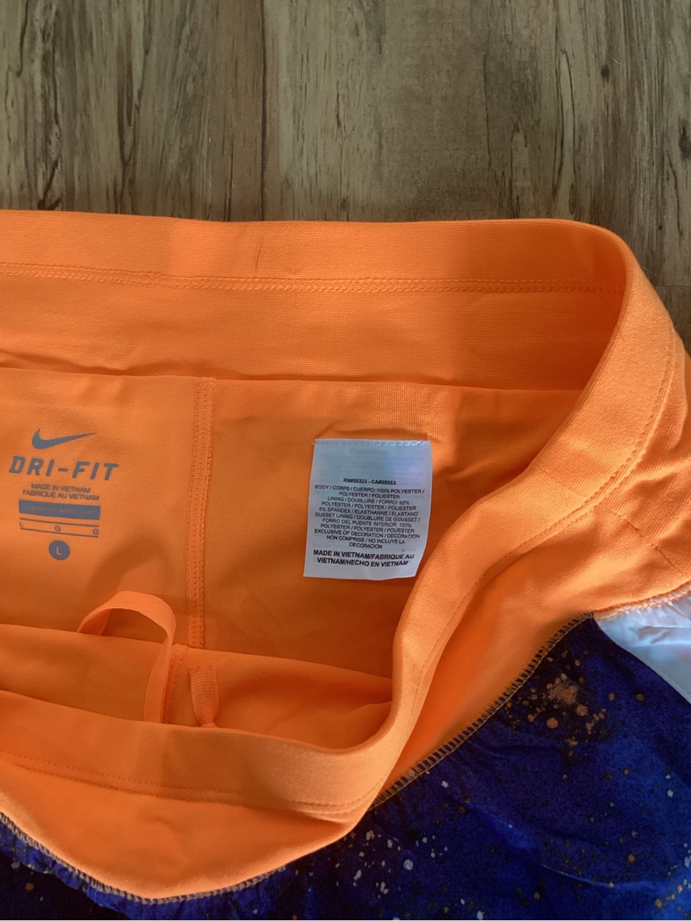 Nike Women's Orange Waist Galaxy Print Athletic Shorts - Picture 4 of 8